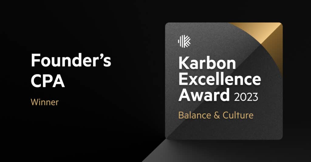 Karbon Excellence Award Founders CPA